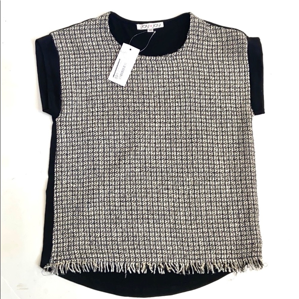 NWT Joy Joy Tannie Fray Top